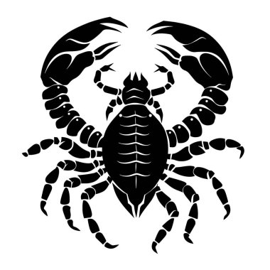 black sea crab silhouette isolated on white background. vector illustration