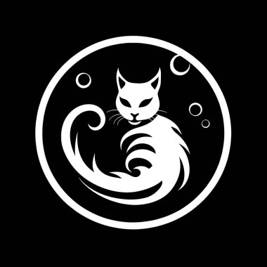 vektör siyah kedi simgesi beyaz arkaplanda izole