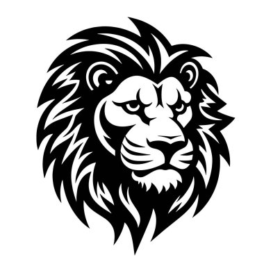 Siyah arkaplanı olan aslan başı