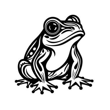 kurbağa, siyah renk vektör simgesi