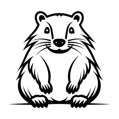 şirin rakun hayvan ikonu vektör çizimi tasarımı