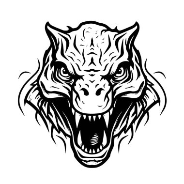 Dövmeli ve ejderhalı kafa tasarımı