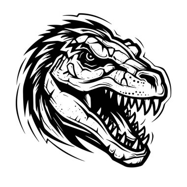 Siyah bir timsahın çizimi