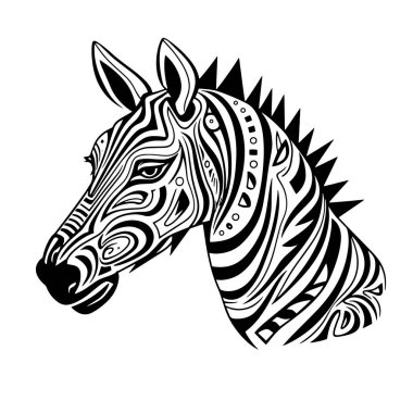 Siyah beyaz çizgili zebra kafası.