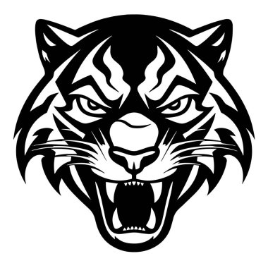 Kaplan başlı siluet. vektör illüstrasyonu.