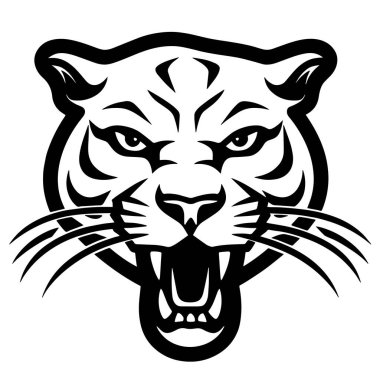 Siyah kaplan kafası silueti