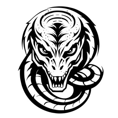 Bir ejderha kafasının vektör çizimi