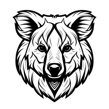 Kurt başlı logo tasarım şablonunun vektör çizimi