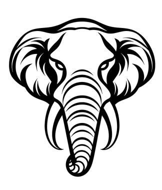 elephant head silhouette on white background