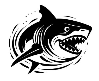 Bir köpekbalığının vektör çizimi