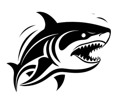 Köpekbalığı logosu vektör illüstrasyon tasarımı