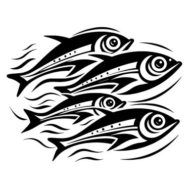 Beyaz arkaplanda siyah balık