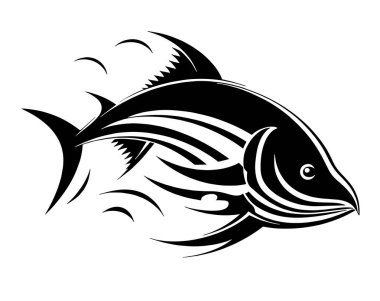 Balık logosu tasarımı vektör çizimi. balık logosu tasarım şablonu.