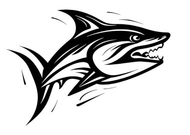 Köpekbalığı logo vektör illüstrasyonu