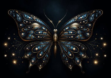 Siyah arkaplanda kelebek taşıyıcısı.