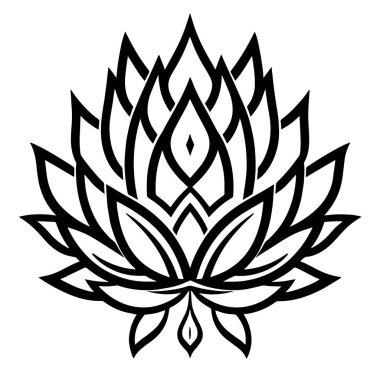 Nilüfer çiçeği ikonu. Beyaz arkaplanda izole edilmiş web tasarımı için lotus vektör simgesi