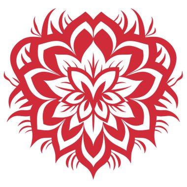 Kırmızı çiçek mandala. vektör illüstrasyonu.