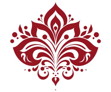 Kırmızı çiçek süslemesinin vektör çizimi