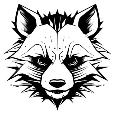 Bir kurt başının vektör illüstrasyonu.