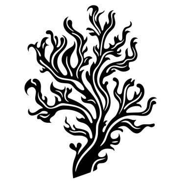 Beyaz arkaplanda dalları olan ağaç