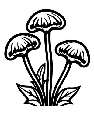 Mantar simgesi. Mantar vektör simgesi web için anahat çizimi