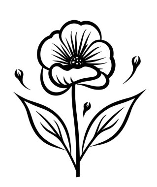 Yaprak ve çiçekli çiçek izole edilmiş ikon vektör illüstrasyon tasarımı