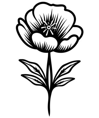 Yapraklı çiçek, izole edilmiş bitki simgesi