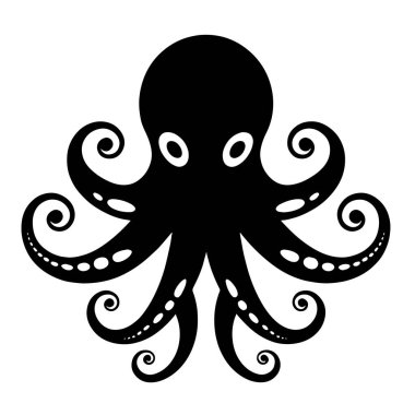 Ahtapot ikonu. Ağ için basit ahtapot vektör simgesi çizimi