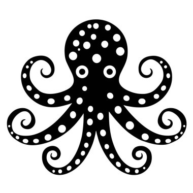 Deniz ahtapotu ikonu. Beyaz arkaplanda izole edilmiş web tasarımı için ahtapot vektör simgesinin basit çizimi