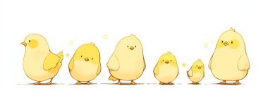 Çizgi filmdeki komik tavuk. Komik bir tavuk karakterinin el çizimi vektör çizimi