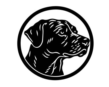 dog breed labrador, black silhouette vector
