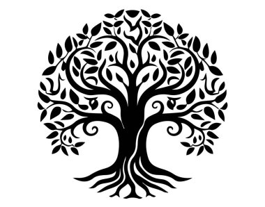 Güzel bir ağacı olan siluet.