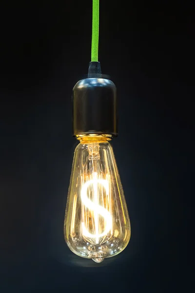 Geldmachende Idee. Glühbirne mit Dollar-Symbol. — Stockfoto