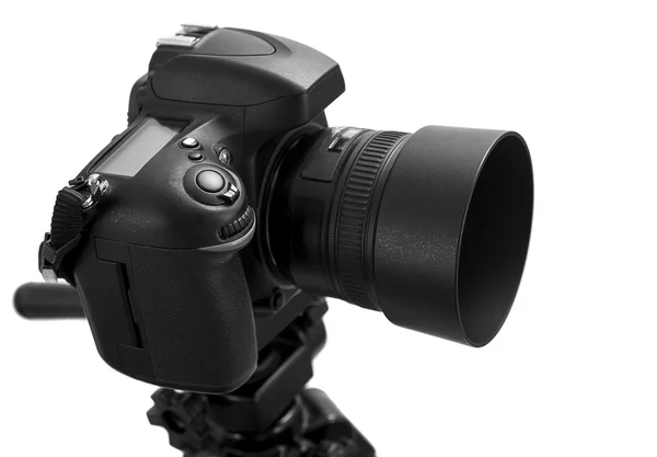 Schwarze Digitalkamera isoliert auf weißem Hintergrund mit Ausschnitt — Stockfoto