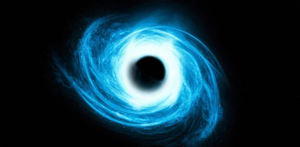 Açık Derin Uzayın Görüntüsü Bilgisayar Modeli Kara Delik Resmi — Stok fotoğraf