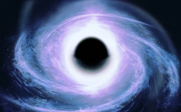 Açık Derin Uzayın Görüntüsü Bilgisayar Modeli Kara Delik Resmi — Stok fotoğraf