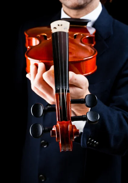 Violin played by the musician — Stock Photo, Image