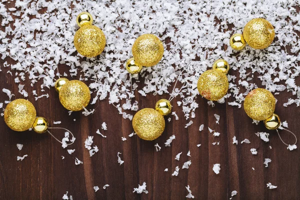 Christmas decoration with golden balls — Stock Photo, Image