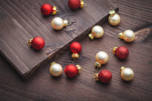 Christmas ball on wood — Stock Photo, Image