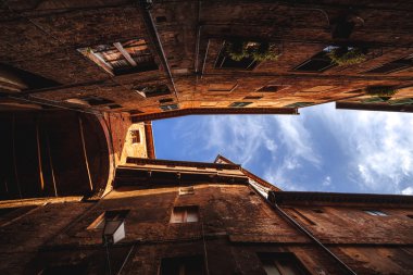 Siena sokak Toskana, İtalya.