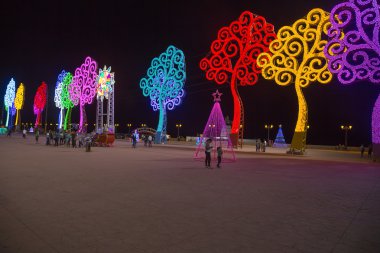 Managua'nın sokak ışık Noel ağaçları