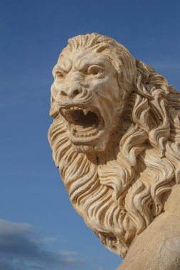 taş bir aslan heykeli