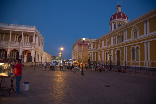 Parque central de Granada, Nicarágua no festival internacional de poesy — Fotografia de Stock