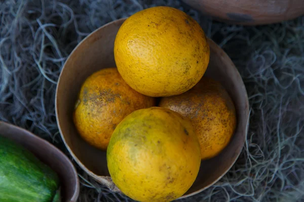 Oranges in a basket — Stock Photo, Image