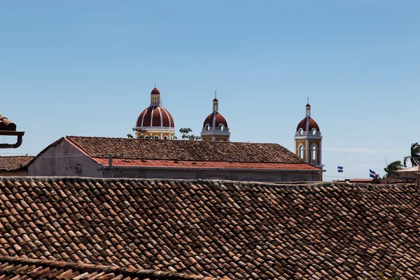 Vista della cattedrale granada con tetto di tegole — Foto Stock