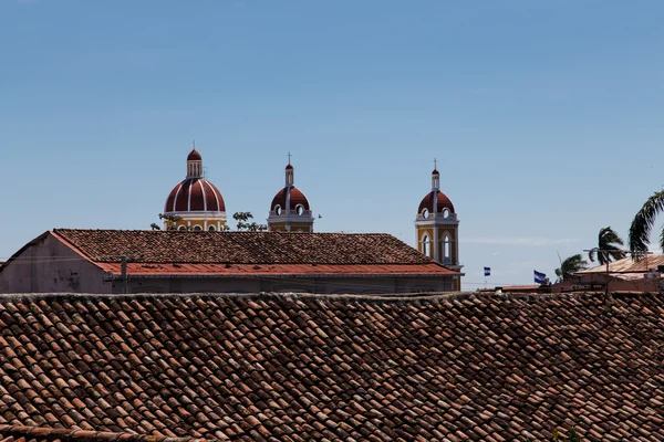 Vista della cattedrale granada con tetto di tegole — Foto Stock