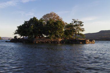 Private island in Nicaragua lake clipart