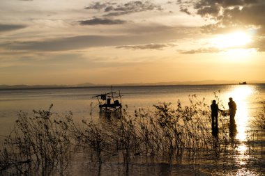 sunset in a lake of Nicaragua