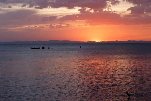 Nicaragua puesta del sol del lago desde Ometepe —  Fotos de Stock