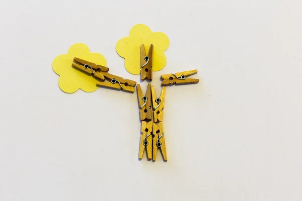 Küçük clothespin ağaç — Stok fotoğraf